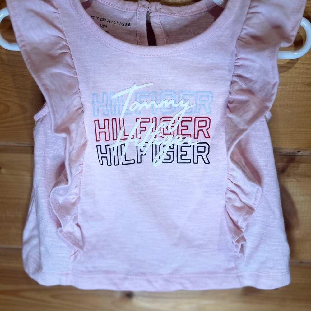 Tommy Hilfiger Pink Ruffle Kids Tee